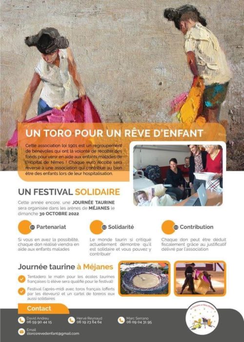 Lire la suite à propos de l’article Festival taurin caritatif « Un toro pour un rêve d’enfant